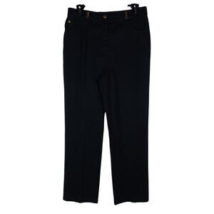 St. John Sport by Marie Gray Womens Dress Pants 8 Black Straight Leg Trousers